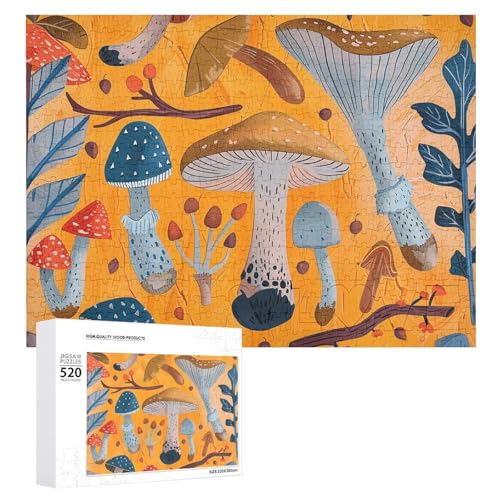 Holzpuzzle für Erwachsene, verschiedene Pilze, 520 Teile, schwierige, herausfordernde Puzzles, einzigartige Denksportaufgabe, Kunstwerk-Puzzle, einzigartige Form, fortschrittliche Puzzle, tolle Holzpuzzle für Erwachsene, verschiedene Pilze, 520 Teile, schwierige, herausfordernde Puzzles, einzigartige Denksportaufgabe, Kunstwerk-Puzzle, einzigartige Form, fortschrittliche Puzzle, tolle von HJKBCV