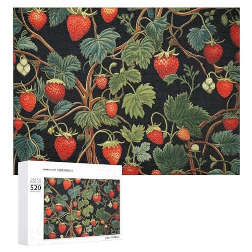 Holzpuzzle mit Erdbeermuster für Erwachsene, 520 Teile, schwierige, herausfordernde Puzzles, einzigartiges Denksport-Puzzle, einzigartige Form, fortschrittliche Puzzle, tolle Geschenkidee Holzpuzzle mit Erdbeermuster für Erwachsene, 520 Teile, schwierige, herausfordernde Puzzles, einzigartiges Denksport-Puzzle, einzigartige Form, fortschrittliche Puzzle, tolle Geschenkidee von HJKBCV