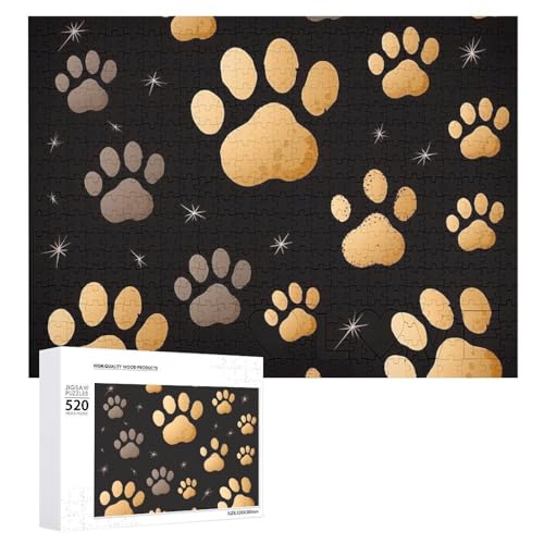 Holzpuzzle mit Hundepfotenabdruck für Erwachsene, 520 Teile, schwierige, herausfordernde Puzzles, einzigartiges Denksport-Puzzle, einzigartige Form, fortschrittliche Puzzle, tolle Geschenkidee Holzpuzzle mit Hundepfotenabdruck für Erwachsene, 520 Teile, schwierige, herausfordernde Puzzles, einzigartiges Denksport-Puzzle, einzigartige Form, fortschrittliche Puzzle, tolle Geschenkidee von HJKBCV