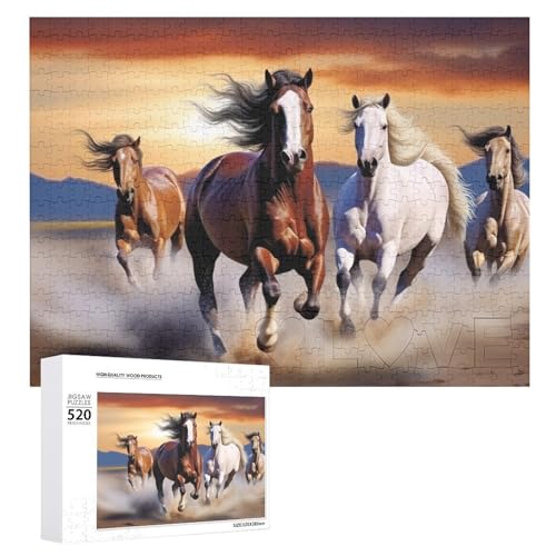 Holzpuzzle mit Laufpferden für Erwachsene, 520 Teile, schwierige, herausfordernde Puzzles, einzigartige Denksportaufgabe, Kunstwerk-Puzzle, einzigartige Form, fortschrittliche Puzzle, tolle Holzpuzzle mit Laufpferden für Erwachsene, 520 Teile, schwierige, herausfordernde Puzzles, einzigartige Denksportaufgabe, Kunstwerk-Puzzle, einzigartige Form, fortschrittliche Puzzle, tolle von HJKBCV