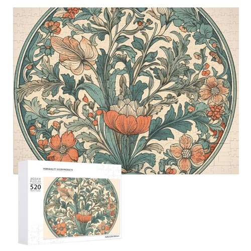 Holzpuzzle mit grünem Blumenmuster, für Erwachsene, 520 Teile, schwierige, herausfordernde Puzzles, einzigartiges Denkspiel, Kunstwerk-Puzzle, einzigartige Form, fortschrittliche Puzzle, tolle Holzpuzzle mit grünem Blumenmuster, für Erwachsene, 520 Teile, schwierige, herausfordernde Puzzles, einzigartiges Denkspiel, Kunstwerk-Puzzle, einzigartige Form, fortschrittliche Puzzle, tolle von HJKBCV