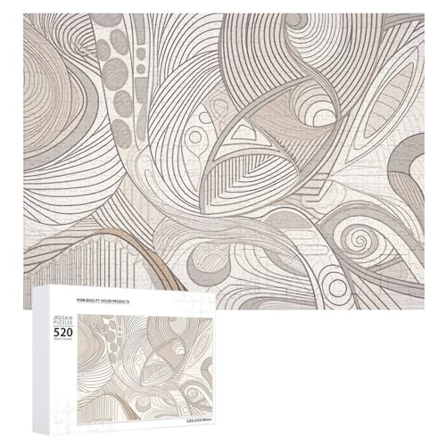 Holzpuzzle mit linearer Textur, Beige, für Erwachsene, 520 Teile, schwierige, herausfordernde Puzzles, einzigartige Denksportaufgabe, Kunstwerk-Puzzle, einzigartige Form, fortschrittliche Puzzle, Holzpuzzle mit linearer Textur, Beige, für Erwachsene, 520 Teile, schwierige, herausfordernde Puzzles, einzigartige Denksportaufgabe, Kunstwerk-Puzzle, einzigartige Form, fortschrittliche Puzzle, von HJKBCV