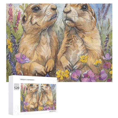 Holzpuzzle mit zwei Präriehunden für Erwachsene, 520 Teile, schwierige, herausfordernde Puzzles, einzigartige Denksportaufgabe, Kunstwerk-Puzzle, einzigartige Form, fortschrittliche Puzzle, tolle Holzpuzzle mit zwei Präriehunden für Erwachsene, 520 Teile, schwierige, herausfordernde Puzzles, einzigartige Denksportaufgabe, Kunstwerk-Puzzle, einzigartige Form, fortschrittliche Puzzle, tolle von HJKBCV