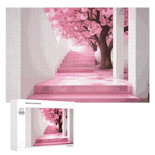 Kirschblüten-Treppen-Puzzles für Erwachsene, personalisiertes Puzzle, herausforderndes Bild, Holzfotos, Puzzle mit Aufbewahrungstasche, Familientreffen, Puzzle für Hochzeitsgeschenk Kirschblüten-Treppen-Puzzles für Erwachsene, personalisiertes Puzzle, herausforderndes Bild, Holzfotos, Puzzle mit Aufbewahrungstasche, Familientreffen, Puzzle für Hochzeitsgeschenk von HJKBCV