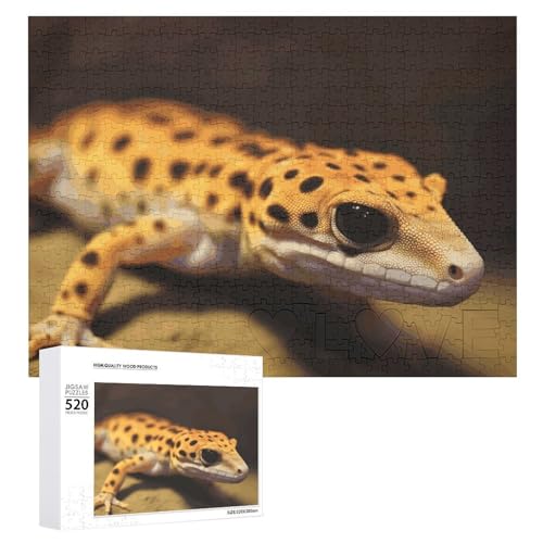 Leopard Little Gecko Holzpuzzle für Erwachsene, 520 Teile, schwierige, herausfordernde Puzzles, einzigartige Denksportaufgabe, Kunstwerk-Puzzle, einzigartige Form, fortschrittliche Puzzle, tolle Leopard Little Gecko Holzpuzzle für Erwachsene, 520 Teile, schwierige, herausfordernde Puzzles, einzigartige Denksportaufgabe, Kunstwerk-Puzzle, einzigartige Form, fortschrittliche Puzzle, tolle von HJKBCV
