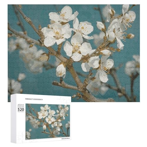 Mandelblüten-Puzzles für Erwachsene, personalisiertes Puzzle, herausforderndes Bild, Holzfotos, Puzzle mit Aufbewahrungstasche, Familientreffen, Puzzle für Hochzeitsgeschenk von HJKBCV