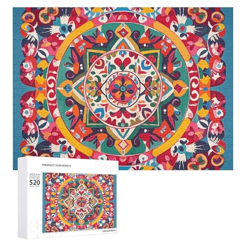 Mexikanische Volkskunst-Boho-Puzzles für Erwachsene, personalisiertes Puzzle, herausforderndes Bild, Holzfotos, Puzzle mit Aufbewahrungstasche, Familientreffen, Puzzle für Hochzeitsgeschenk Mexikanische Volkskunst-Boho-Puzzles für Erwachsene, personalisiertes Puzzle, herausforderndes Bild, Holzfotos, Puzzle mit Aufbewahrungstasche, Familientreffen, Puzzle für Hochzeitsgeschenk von HJKBCV