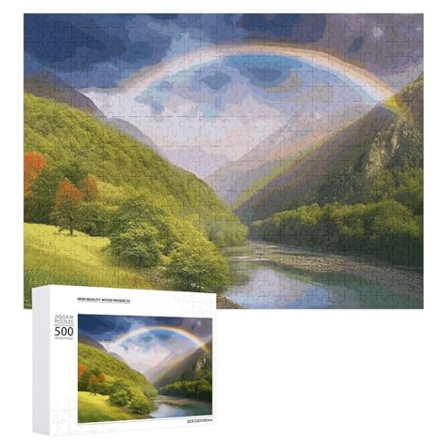 Mountain Valley with Rainbow Puzzles for Adults Personalized Jigsaw Puzzles Challenging Picture Puzzle Wooden Photos Puzzle with Storage Bag Family Reunion Puzzle for Wedding Gift Mountain Valley with Rainbow Puzzles for Adults Personalized Jigsaw Puzzles Challenging Picture Puzzle Wooden Photos Puzzle with Storage Bag Family Reunion Puzzle for Wedding Gift von HJKBCV