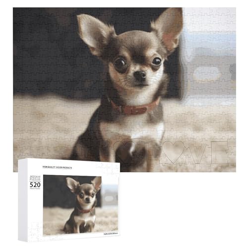 Niedliches Chihuahua-Holzpuzzle für Erwachsene, 520 Teile, schwierige, herausfordernde Puzzles, einzigartige Gehirn-Teaser-Kunstwerk-Puzzle, einzigartige Form, fortschrittliche Puzzle, tolle Niedliches Chihuahua-Holzpuzzle für Erwachsene, 520 Teile, schwierige, herausfordernde Puzzles, einzigartige Gehirn-Teaser-Kunstwerk-Puzzle, einzigartige Form, fortschrittliche Puzzle, tolle von HJKBCV