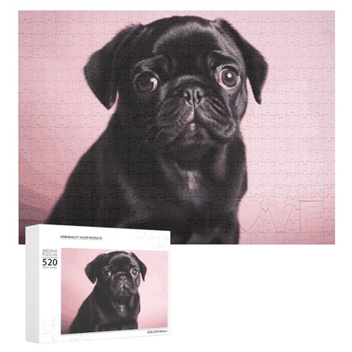 Niedliches schwarzes Mops-Holzpuzzle für Erwachsene, 520 Teile, schwierige, herausfordernde Puzzles, einzigartiges Denksport-Puzzle, einzigartige Form, fortschrittliche Puzzle, tolle Geschenkidee Niedliches schwarzes Mops-Holzpuzzle für Erwachsene, 520 Teile, schwierige, herausfordernde Puzzles, einzigartiges Denksport-Puzzle, einzigartige Form, fortschrittliche Puzzle, tolle Geschenkidee von HJKBCV
