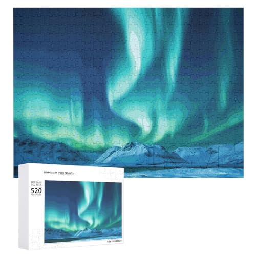 Northern Lights Holzpuzzle für Erwachsene, 520 Teile, schwierige, herausfordernde Puzzles, einzigartige Denksportaufgabe, Kunstwerk-Puzzle, einzigartige Form, fortschrittliche Puzzle, tolle Northern Lights Holzpuzzle für Erwachsene, 520 Teile, schwierige, herausfordernde Puzzles, einzigartige Denksportaufgabe, Kunstwerk-Puzzle, einzigartige Form, fortschrittliche Puzzle, tolle von HJKBCV
