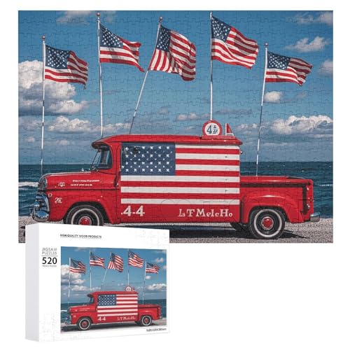 Patriotische LKW-Puzzles für Erwachsene, personalisierbar, herausforderndes Bild, Holzfotos, Puzzle mit Aufbewahrungstasche, Familientreffen, Puzzle für Hochzeitsgeschenk Patriotische LKW-Puzzles für Erwachsene, personalisierbar, herausforderndes Bild, Holzfotos, Puzzle mit Aufbewahrungstasche, Familientreffen, Puzzle für Hochzeitsgeschenk von HJKBCV