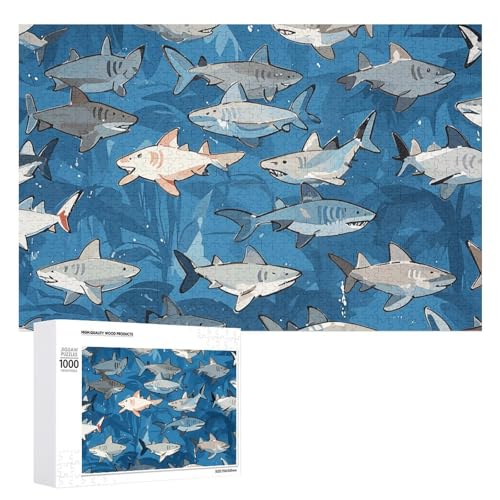 Puzzle mit Haifischmuster für Erwachsene, personalisiertes Puzzle, herausforderndes Bild, Holzfotos, Puzzle mit Aufbewahrungstasche, Familientreffen, Puzzle für Hochzeitsgeschenk Puzzle mit Haifischmuster für Erwachsene, personalisiertes Puzzle, herausforderndes Bild, Holzfotos, Puzzle mit Aufbewahrungstasche, Familientreffen, Puzzle für Hochzeitsgeschenk von HJKBCV
