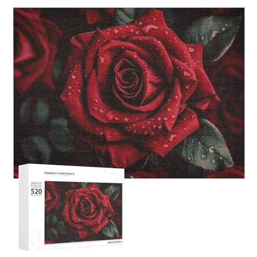 Rote Rose Holzpuzzle für Erwachsene, 520 Teile, schwierige, herausfordernde Puzzles, einzigartiges Denksport-Puzzle, einzigartige Form, fortschrittliche Puzzle, tolle Geschenkidee Rote Rose Holzpuzzle für Erwachsene, 520 Teile, schwierige, herausfordernde Puzzles, einzigartiges Denksport-Puzzle, einzigartige Form, fortschrittliche Puzzle, tolle Geschenkidee von HJKBCV