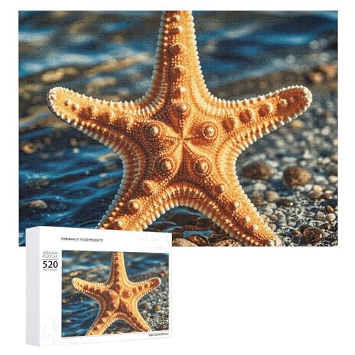 Schöne Seestern-Puzzles für Erwachsene, personalisiertes Puzzle, herausforderndes Bild, Holzfotos, Puzzle mit Aufbewahrungstasche, Familientreffen, Puzzle für Hochzeitsgeschenk von HJKBCV