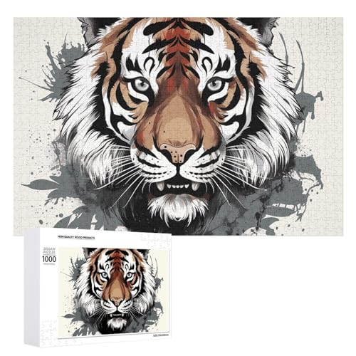 Schwarz-Weiß-Doodle Tiger Puzzles für Erwachsene, personalisiertes Puzzle, herausforderndes Bild, Holzfotos, Puzzle mit Aufbewahrungstasche, Familientreffen, Puzzle für Hochzeitsgeschenk Schwarz-Weiß-Doodle Tiger Puzzles für Erwachsene, personalisiertes Puzzle, herausforderndes Bild, Holzfotos, Puzzle mit Aufbewahrungstasche, Familientreffen, Puzzle für Hochzeitsgeschenk von HJKBCV