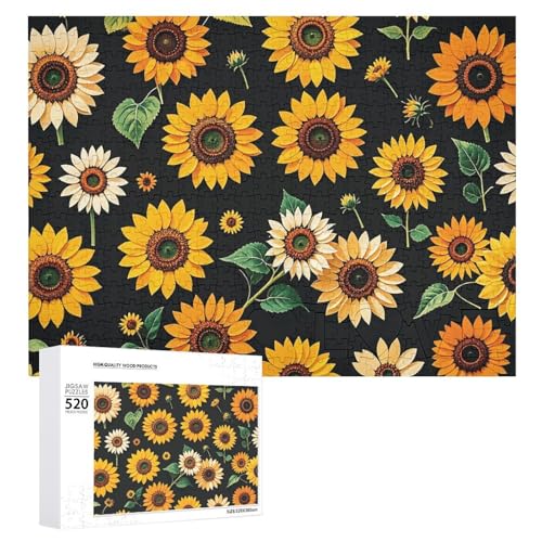Sonnenblumen-Holzpuzzle für Erwachsene, 520 Teile, schwierige, herausfordernde Puzzles, einzigartiges Denksport-Puzzle, Kunstwerk-Puzzle, einzigartige Form, fortschrittliche Puzzle, tolle Geschenkidee Sonnenblumen-Holzpuzzle für Erwachsene, 520 Teile, schwierige, herausfordernde Puzzles, einzigartiges Denksport-Puzzle, Kunstwerk-Puzzle, einzigartige Form, fortschrittliche Puzzle, tolle Geschenkidee von HJKBCV
