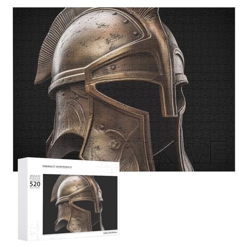 Spartanischer Kriegerhelm, Holzpuzzle für Erwachsene, 520 Teile, schwierige, herausfordernde Puzzles, einzigartige Denksportaufgabe, Kunstwerk-Puzzle, einzigartige Form, fortschrittliche Puzzle, tolle Spartanischer Kriegerhelm, Holzpuzzle für Erwachsene, 520 Teile, schwierige, herausfordernde Puzzles, einzigartige Denksportaufgabe, Kunstwerk-Puzzle, einzigartige Form, fortschrittliche Puzzle, tolle von HJKBCV