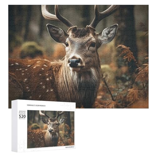 Wild Deer Holzpuzzle für Erwachsene, 520 Teile, schwierige, herausfordernde Puzzles, einzigartige Denksportaufgabe, Kunstwerk-Puzzle, einzigartige Form, fortschrittliche Puzzle, tolle Geschenkidee Wild Deer Holzpuzzle für Erwachsene, 520 Teile, schwierige, herausfordernde Puzzles, einzigartige Denksportaufgabe, Kunstwerk-Puzzle, einzigartige Form, fortschrittliche Puzzle, tolle Geschenkidee von HJKBCV