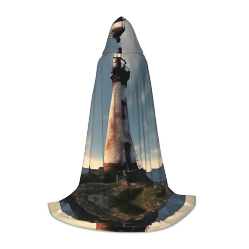 HJLUUFT Alter Leuchtturm Teenager Kapuzenumhang Halloween Umhang Langer Umhang Kostüm Maskerade Kleid Cosplay Kostüm von HJLUUFT