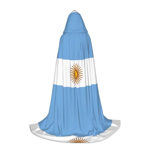 HJLUUFT Argentinische Flagge Teenager Kapuzenumhang Halloween Umhang Kostüm Maskerade Kleid Cosplay Kostüm von HJLUUFT