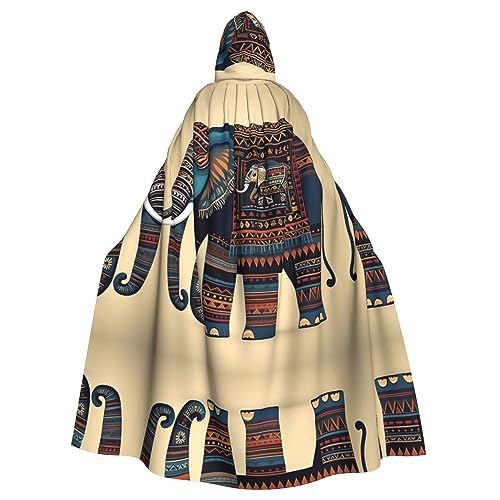 HJLUUFT Aztekischer Elefanten-Druck, Kapuzenumhang, Umhang, Mittelalter-Kostüm, Halloween, Halloween, Weihnachten HJLUUFT Aztekischer Elefanten-Druck, Kapuzenumhang, Umhang, Mittelalter-Kostüm, Halloween, Halloween, Weihnachten von HJLUUFT