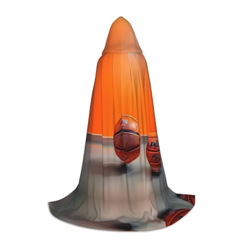 HJLUUFT Basketball Orange Teenager Umhang mit Kapuze Umhang Halloween Lang Umhang Kostüm Kostüm Kostüm Cosplay Kostüm von HJLUUFT