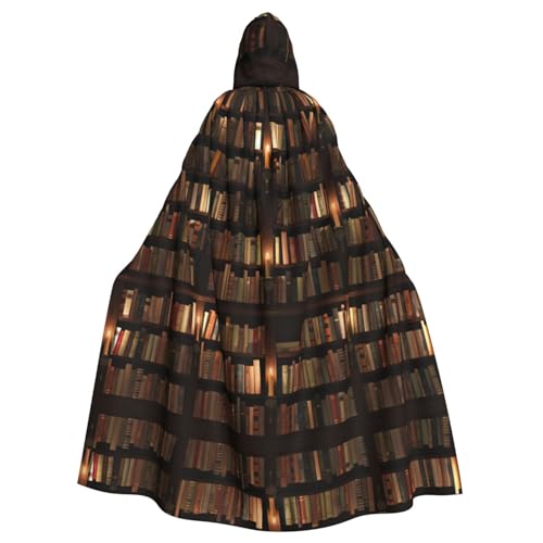 HJLUUFT Bibliotheks-Bücherregal, Buchdruck, Kapuzenumhang, Umhang, Mittelalter-Kostüm, Halloween, Halloween, Weihnachten HJLUUFT Bibliotheks-Bücherregal, Buchdruck, Kapuzenumhang, Umhang, Mittelalter-Kostüm, Halloween, Halloween, Weihnachten von HJLUUFT