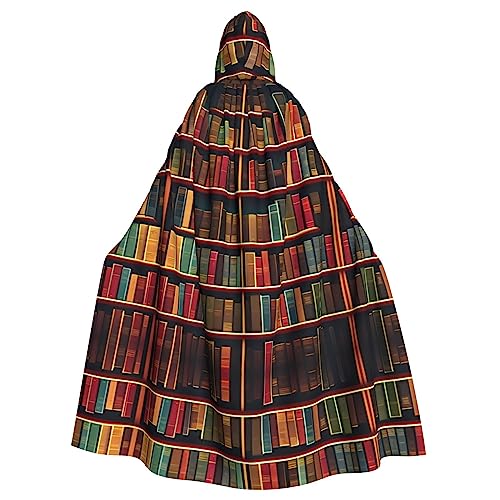 HJLUUFT Bibliotheks-Bücherregal, Buchdruck, Kapuzenumhang, Umhang, Mittelalter-Kostüm, Halloween, Halloween, Weihnachten HJLUUFT Bibliotheks-Bücherregal, Buchdruck, Kapuzenumhang, Umhang, Mittelalter-Kostüm, Halloween, Halloween, Weihnachten von HJLUUFT