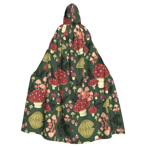 HJLUUFT Bright Mushrooms Kunstdruck, Kapuzenumhang, Umhang, Mittelalter-Kostüm, Halloween, volle Länge, Halloween, Weihnachtskostüm HJLUUFT Bright Mushrooms Kunstdruck, Kapuzenumhang, Umhang, Mittelalter-Kostüm, Halloween, volle Länge, Halloween, Weihnachtskostüm von HJLUUFT