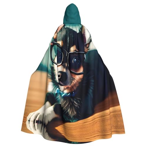 HJLUUFT Chihuahua-Hunde-Brille-Aufdruck, Kapuzenumhang, Mittelalter-Kostüm, Halloween, Halloween, Weihnachten HJLUUFT Chihuahua-Hunde-Brille-Aufdruck, Kapuzenumhang, Mittelalter-Kostüm, Halloween, Halloween, Weihnachten von HJLUUFT