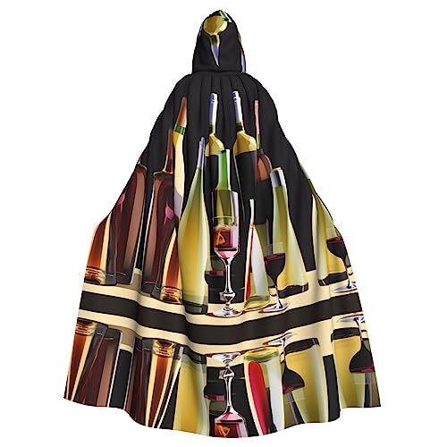 HJLUUFT Cocktail- und Weinflaschenaufdruck, Kapuzenumhang, Mittelalter-Kostüm, Halloween, Halloween, Weihnachten HJLUUFT Cocktail- und Weinflaschenaufdruck, Kapuzenumhang, Mittelalter-Kostüm, Halloween, Halloween, Weihnachten von HJLUUFT