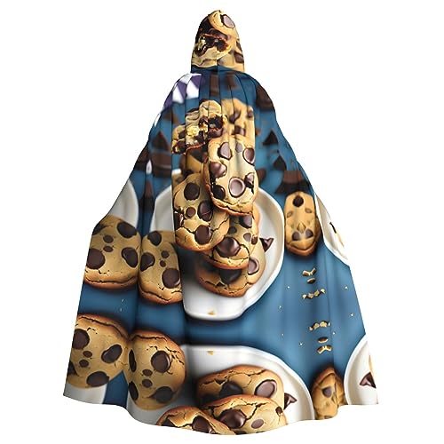 HJLUUFT Cookies Food Schokoladenstückchen Kekse Druck Kapuzenumhang Umhang Mittelalter Kostüm Halloween volle Länge Halloween Weihnachten Kostüm von HJLUUFT