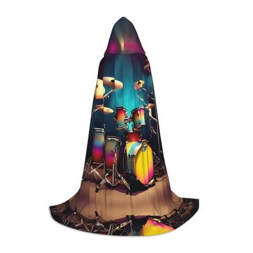 HJLUUFT Coole Trommel-Set, Druck, Renaissance, Kapuzenumhang, Halloween, Mittelalter-Kostüm, Cosplay, langer Umhang für Damen und Herren HJLUUFT Coole Trommel-Set, Druck, Renaissance, Kapuzenumhang, Halloween, Mittelalter-Kostüm, Cosplay, langer Umhang für Damen und Herren von HJLUUFT