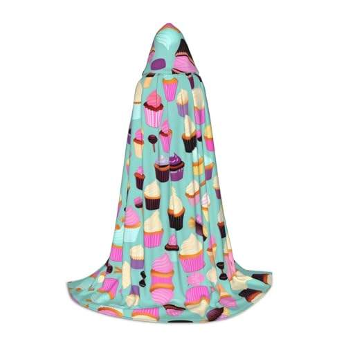 HJLUUFT Cupcake-Muster Druck Zauberer Kapuzenmantel für Erwachsene Halloween Umhang Kostüme Kapuzenumhang Maskerade Dress Up HJLUUFT Cupcake-Muster Druck Zauberer Kapuzenmantel für Erwachsene Halloween Umhang Kostüme Kapuzenumhang Maskerade Dress Up von HJLUUFT
