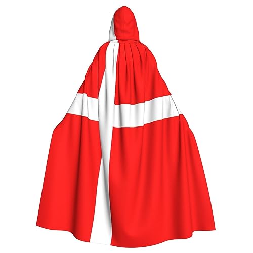 HJLUUFT Dänemark, dänische Flagge, Kapuzenumhang, Umhang, Mittelalter-Kostüm, Halloween, Halloween, Weihnachtskostüm HJLUUFT Dänemark, dänische Flagge, Kapuzenumhang, Umhang, Mittelalter-Kostüm, Halloween, Halloween, Weihnachtskostüm von HJLUUFT