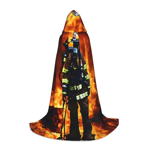 HJLUUFT Feuerwehrmann Feuerwehrmann Flamme Druck Zauberer Kapuzenmantel für Erwachsene Halloween Umhang Kostüme Kapuzenumhang Maskerade Dress Up HJLUUFT Feuerwehrmann Feuerwehrmann Flamme Druck Zauberer Kapuzenmantel für Erwachsene Halloween Umhang Kostüme Kapuzenumhang Maskerade Dress Up von HJLUUFT