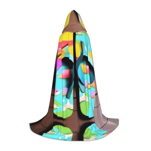 HJLUUFT Flops Hausschuhe, Kunst-Sandalen, Teenager, Kapuzenumhang, Halloween, langer Umhang, Kostüm, Maskerade-Kleid, Cosplay-Kostüm HJLUUFT Flops Hausschuhe, Kunst-Sandalen, Teenager, Kapuzenumhang, Halloween, langer Umhang, Kostüm, Maskerade-Kleid, Cosplay-Kostüm von HJLUUFT