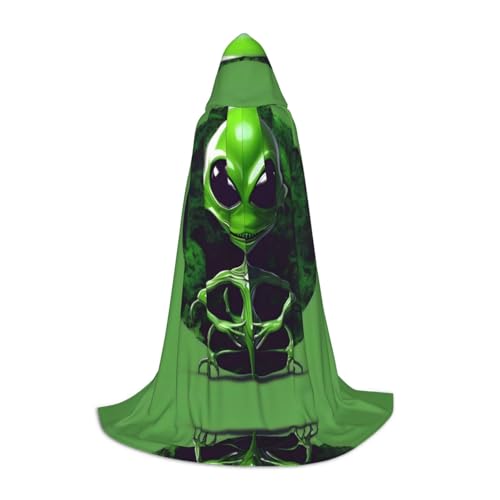 HJLUUFT Grüner Alien-Umhang mit Kapuze für Teenager, Halloween, langer Umhang, Kostüm, Maskerade-Kleid, Cosplay-Kostüm HJLUUFT Grüner Alien-Umhang mit Kapuze für Teenager, Halloween, langer Umhang, Kostüm, Maskerade-Kleid, Cosplay-Kostüm von HJLUUFT