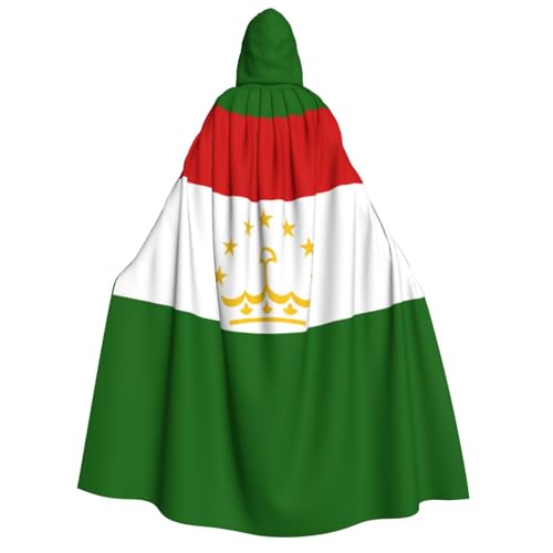 HJLUUFT Halloween-Kapuzenumhang mit Flagge von Tadschikistan, Kostüm, Renaissance, Mittelalter von HJLUUFT