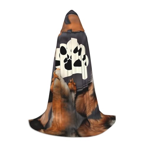 HJLUUFT Halloweenumhang mit Hundepfoten, langer Umhang mit Kapuze, Maskerade-Kleid, Cosplay-Kostüm HJLUUFT Halloweenumhang mit Hundepfoten, langer Umhang mit Kapuze, Maskerade-Kleid, Cosplay-Kostüm von HJLUUFT