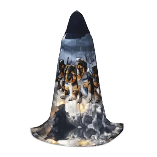 HJLUUFT Husky-Welpen-Umhang mit Kapuze für Teenager, langer Umhang, Kostüm, Maskerade-Kleid, Cosplay-Kostüm von HJLUUFT
