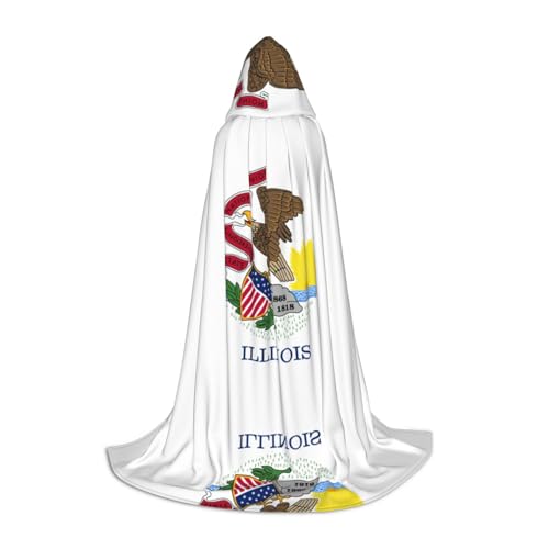 HJLUUFT Illinois State Flag Teenager Kapuzenumhang Halloween Umhang Kostüm Maskerade Kleid Cosplay Kostüm HJLUUFT Illinois State Flag Teenager Kapuzenumhang Halloween Umhang Kostüm Maskerade Kleid Cosplay Kostüm von HJLUUFT