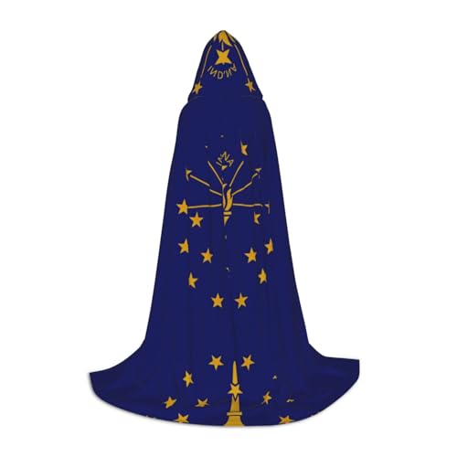 HJLUUFT Indiana State Flag Teenager Kapuzenumhang Halloween Umhang Kostüm Maskerade Kleid Cosplay Kostüm HJLUUFT Indiana State Flag Teenager Kapuzenumhang Halloween Umhang Kostüm Maskerade Kleid Cosplay Kostüm von HJLUUFT
