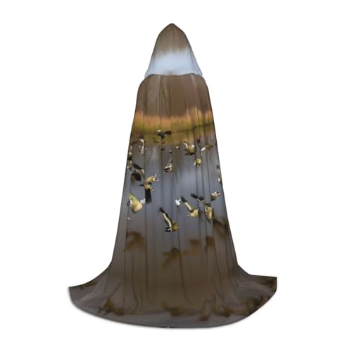 HJLUUFT Jagd fliegende Wilde Enten Druck Renaissance Kapuzenumhang Halloween Mittelalter Kostüm Cosplay Langer Umhang für Damen und Herren HJLUUFT Jagd fliegende Wilde Enten Druck Renaissance Kapuzenumhang Halloween Mittelalter Kostüm Cosplay Langer Umhang für Damen und Herren von HJLUUFT