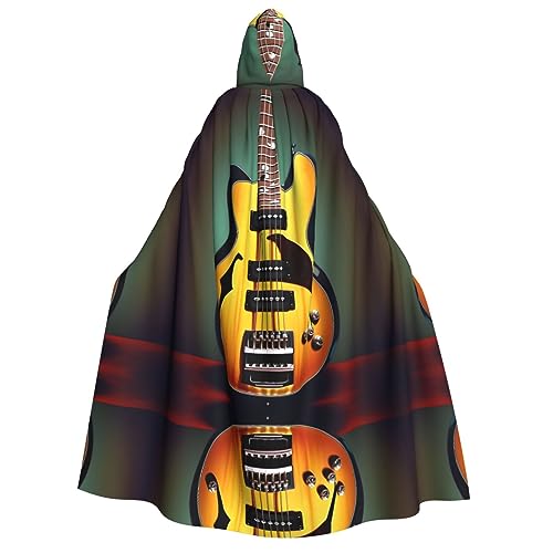 HJLUUFT Kapuzenumhang für Halloween, Motiv: Gitarre, Bass, Musik, Musikinstrumente, Kostüm, Renaissance, Mittelalter HJLUUFT Kapuzenumhang für Halloween, Motiv: Gitarre, Bass, Musik, Musikinstrumente, Kostüm, Renaissance, Mittelalter von HJLUUFT