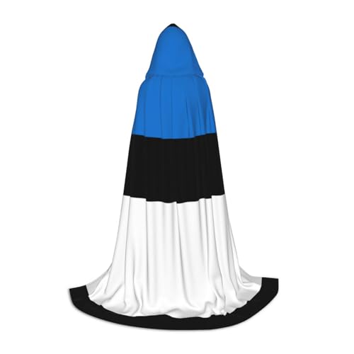 HJLUUFT Kapuzenumhang mit Estland-Flagge von Estland, Halloween-Umhang, langes Kostüm, Maskerade-Kleid, Cosplay-Kostüm von HJLUUFT