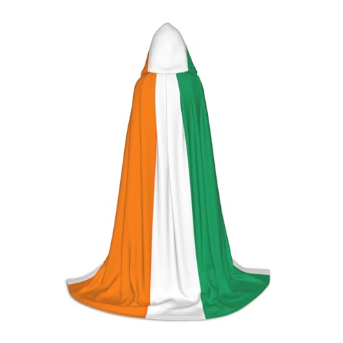 HJLUUFT Kapuzenumhang mit Flagge der Elfenbeinküste für Teenager, Halloween, langer Umhang, Kostüm, Maskerade-Kleid, Cosplay-Kostüm von HJLUUFT