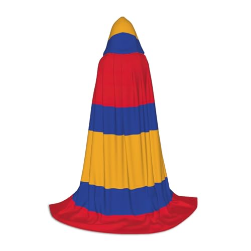 HJLUUFT Kapuzenumhang mit Flagge von Armenien für Teenager, Halloween, langer Umhang, Kostüm, Maskerade-Kleid, Cosplay-Kostüm von HJLUUFT
