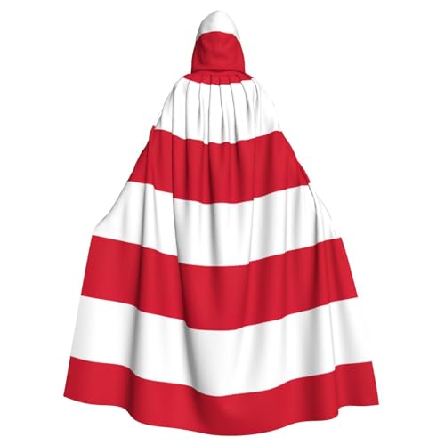 HJLUUFT Kapuzenumhang mit Flagge von Monaco, Mittelalter-Kostüm, Halloween, volle Länge, Halloween-Weihnachtskostüm von HJLUUFT